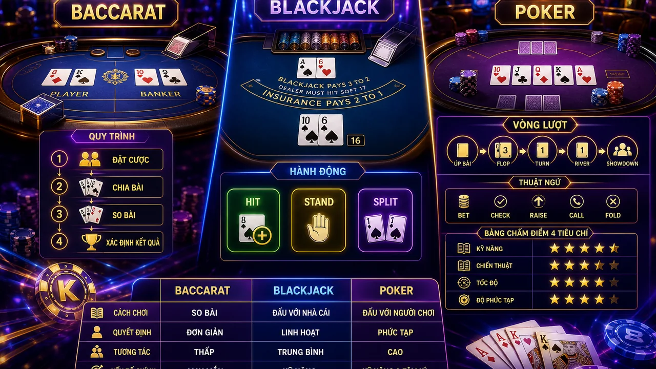 Bảng chọn lộ trình bàn chơi: kuwin game nào cần nhiều quyết định và game nào dễ theo quy trình